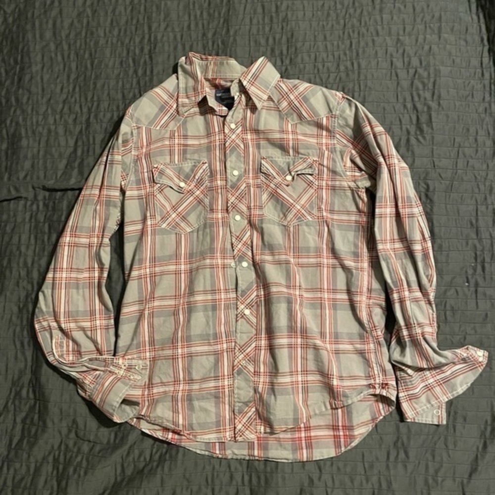 American Eagle Outfitters plaid button up Ted Mosby shirt